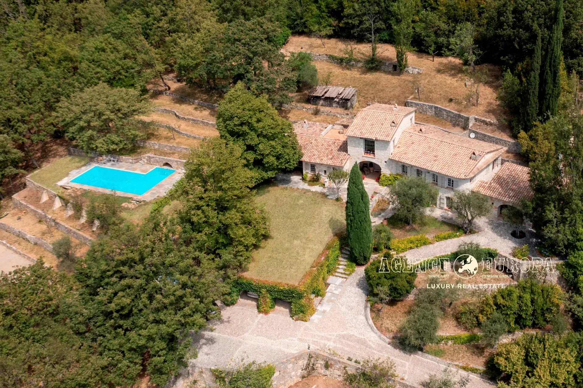 CANNES HINTERLAND - SUPERB "BASTIDE" STYLE STONE HOUSE - PANORAMIC VIEW