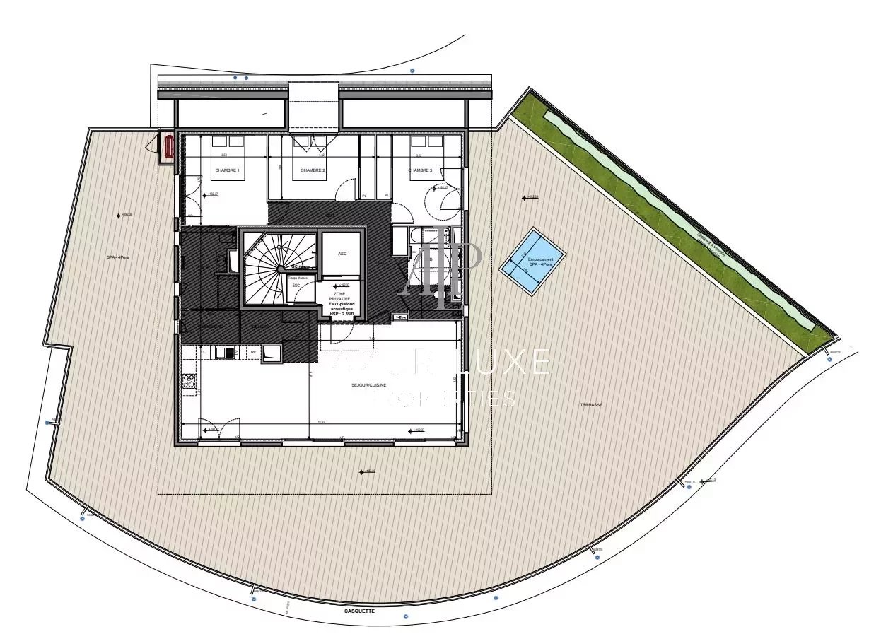 Apartment 3 bedrooms 121 m² - Top floor - Terrace 300 m² - Sea view - Swimming pool