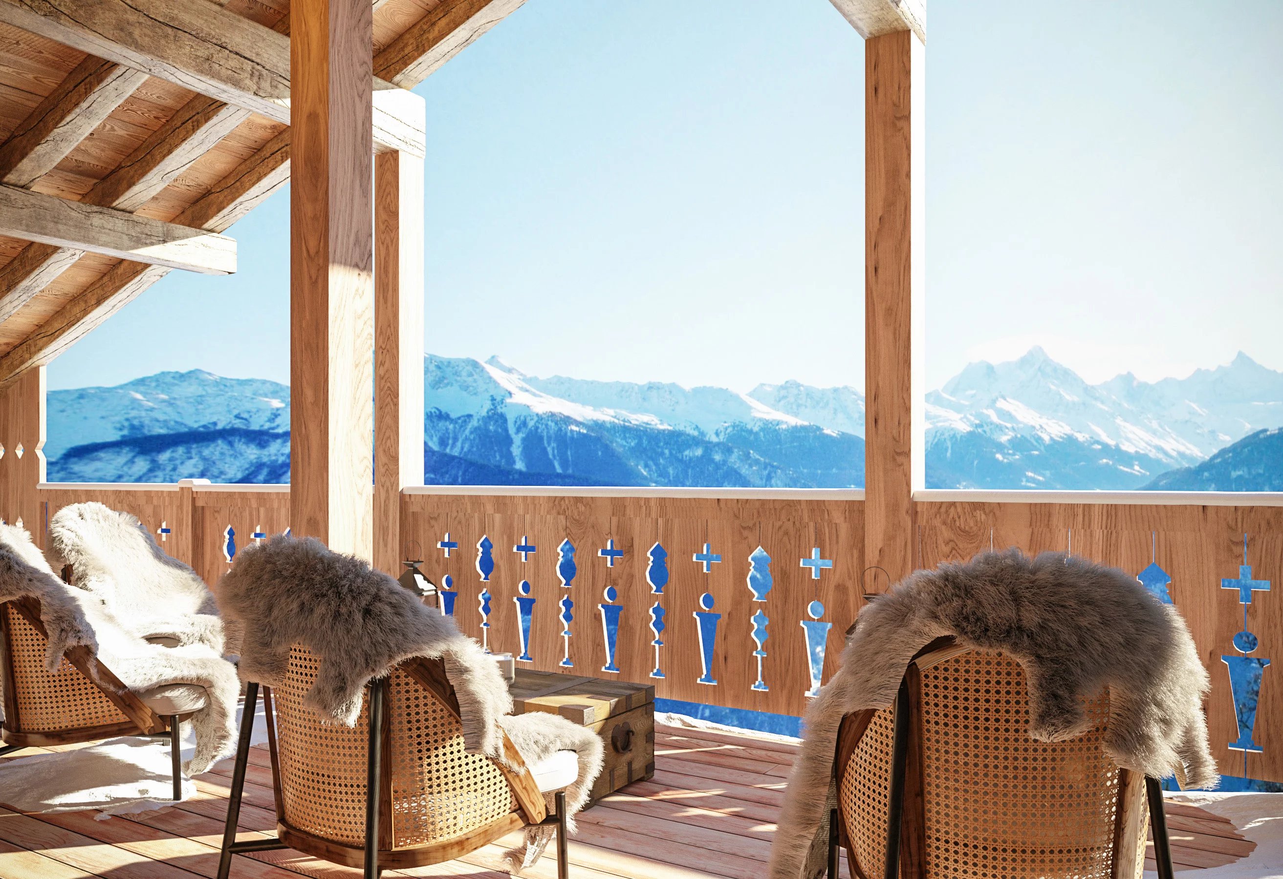 High-end serviced residence with panoramic views, overlooking famous Crans Montana