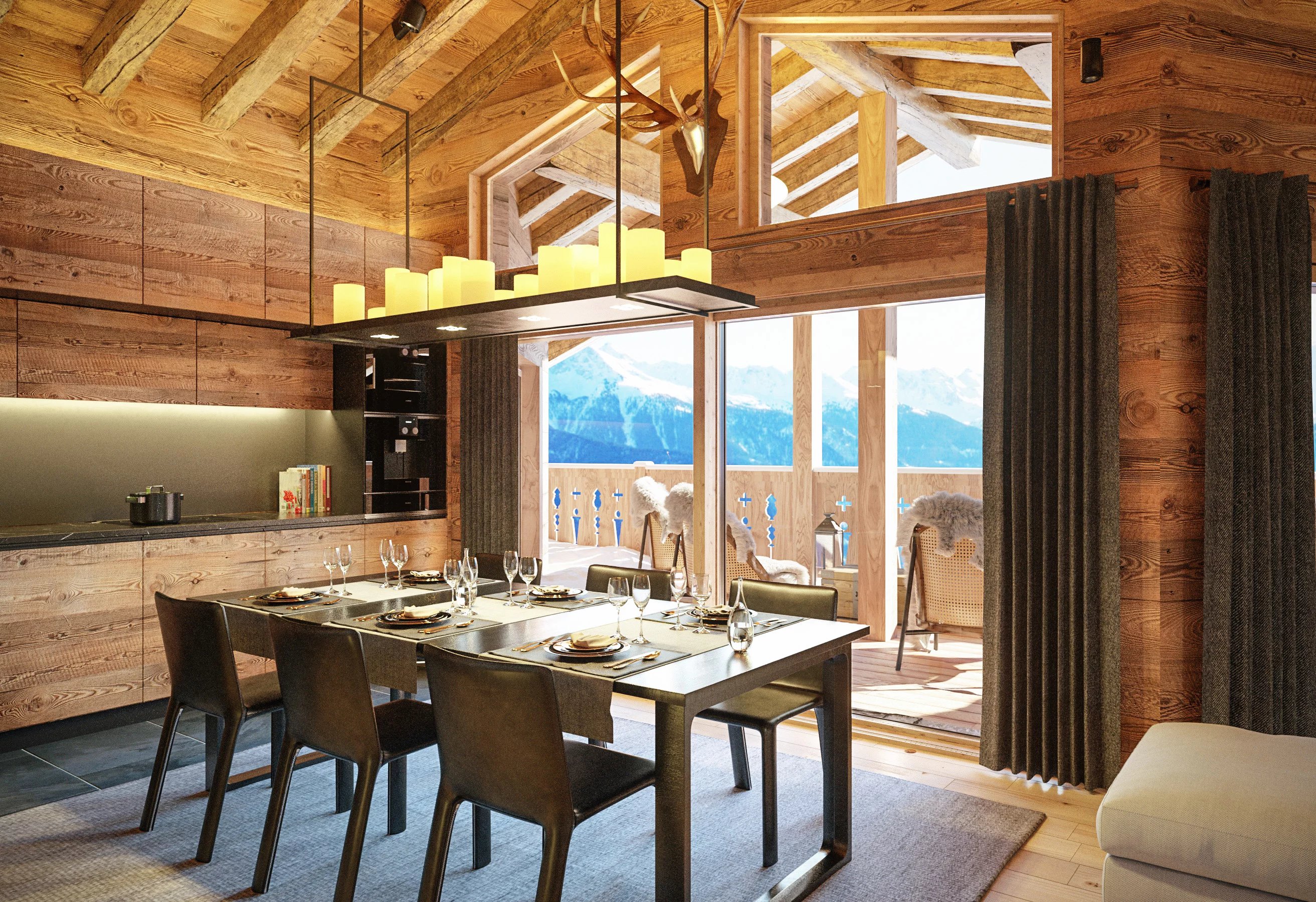 High-end serviced residence with panoramic views, overlooking famous Crans Montana