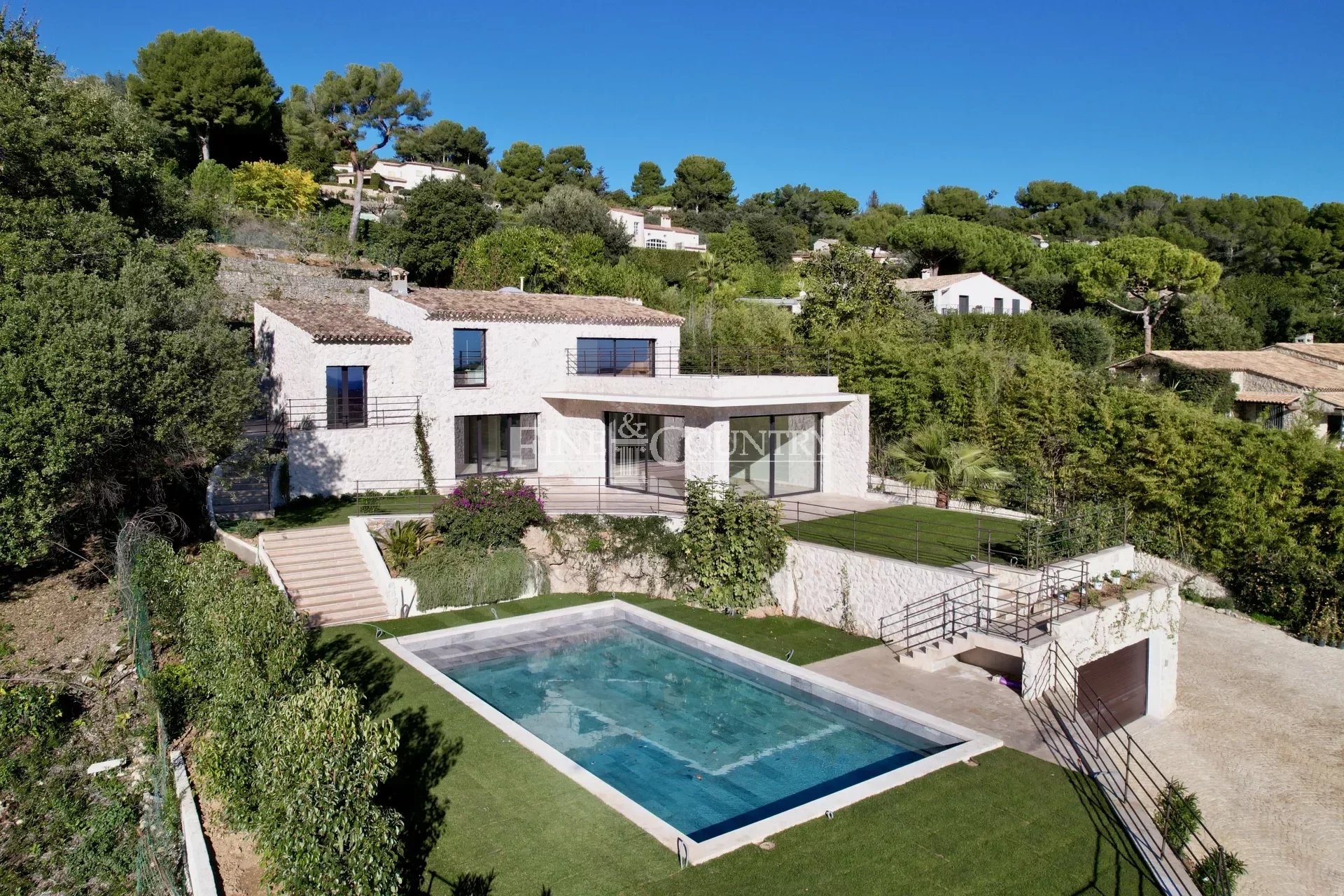 Luxury villa for sale by St Paul de Vence,  with panoramic views