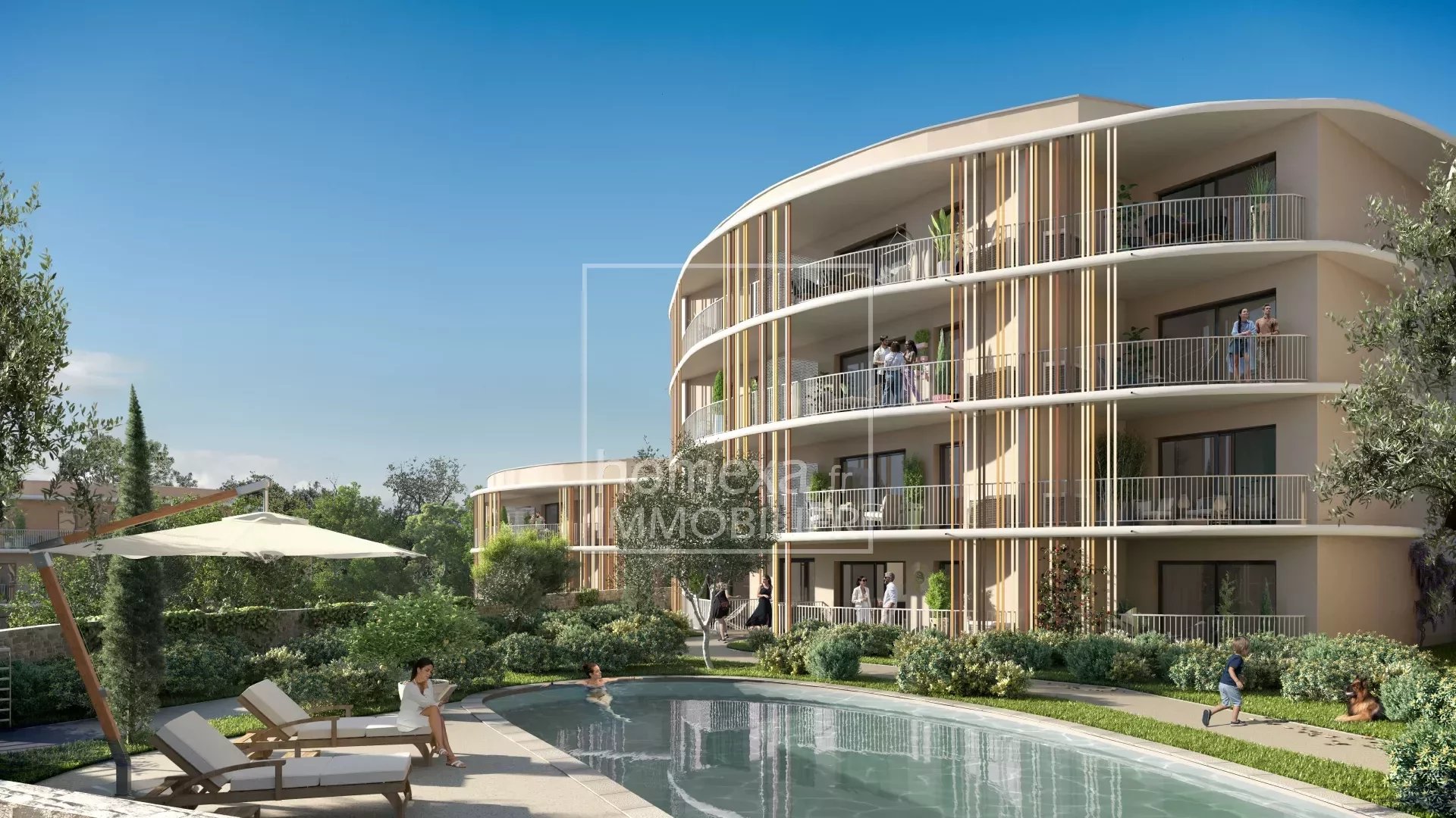 New development with swimming pool in Valbonne Sophia-Antipolis