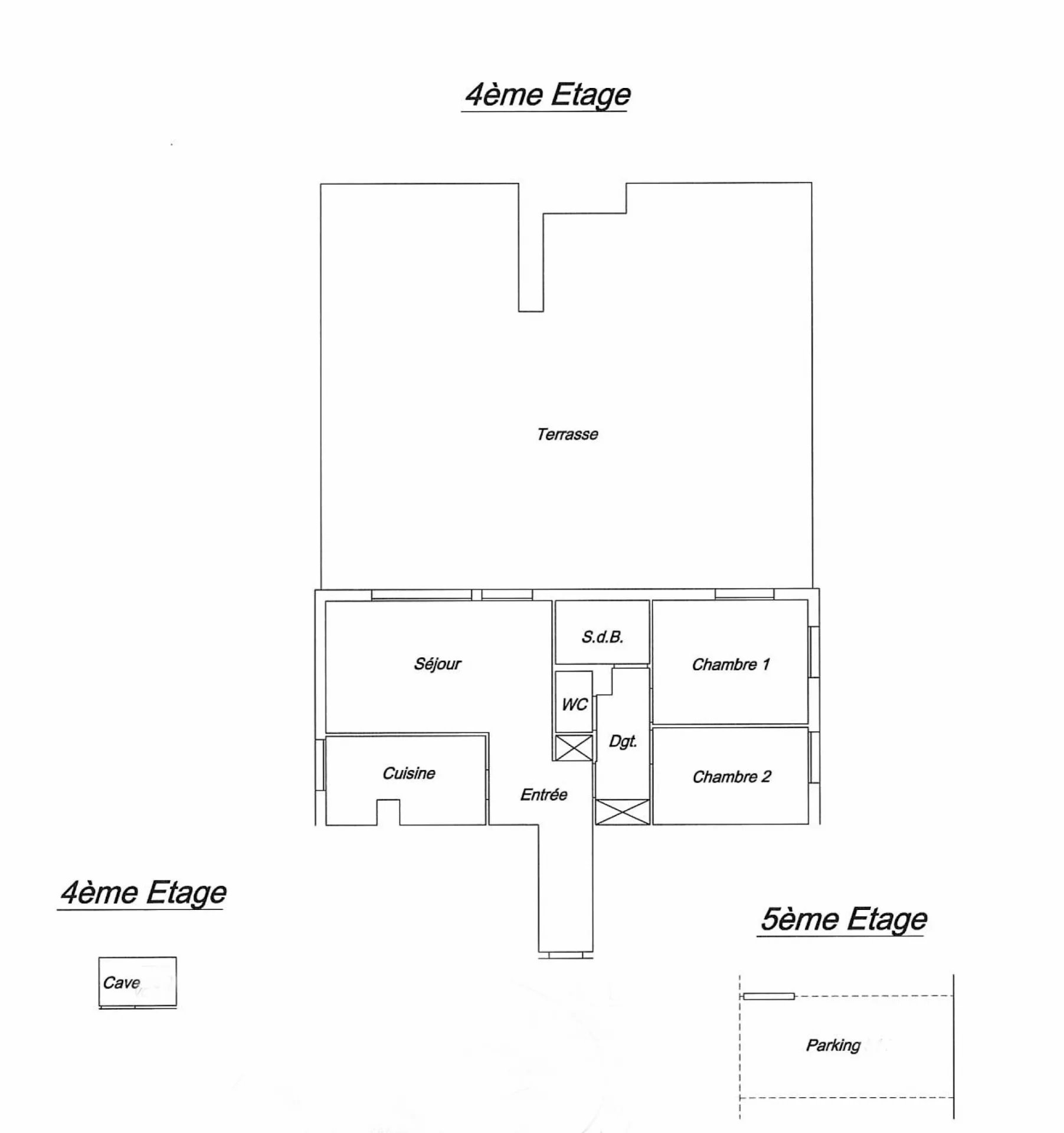 Appartement 3 pièces avec terrasse et parking