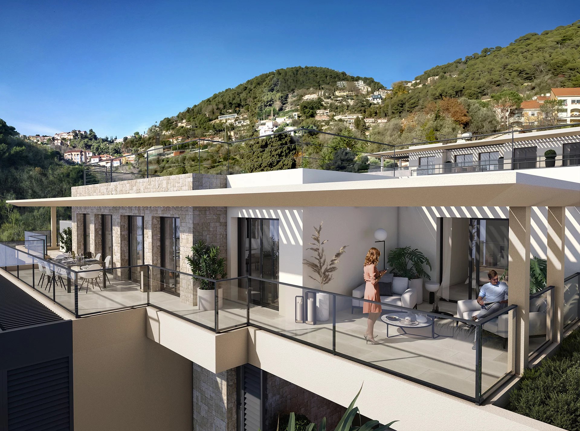 New construction of luxury apartments in Eze with sea view