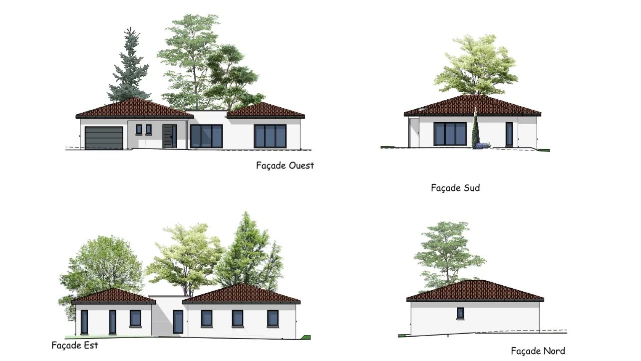 Terrain 1005 m2 avec projet villa de 143m2 + Garage - Dardilly