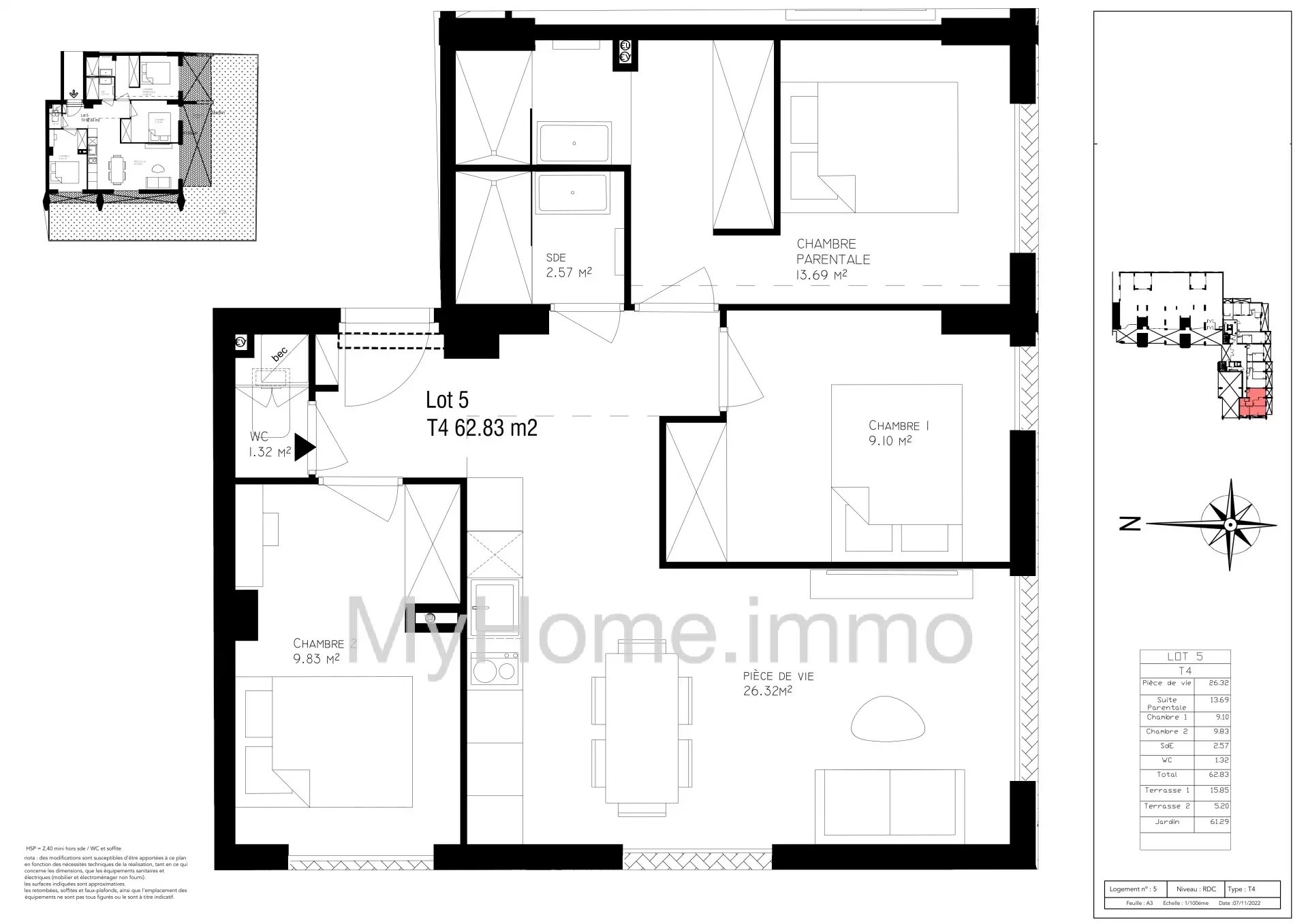 Vente Appartement 63m² 4 Pièces à Nice (06100) - Myhome.Immo