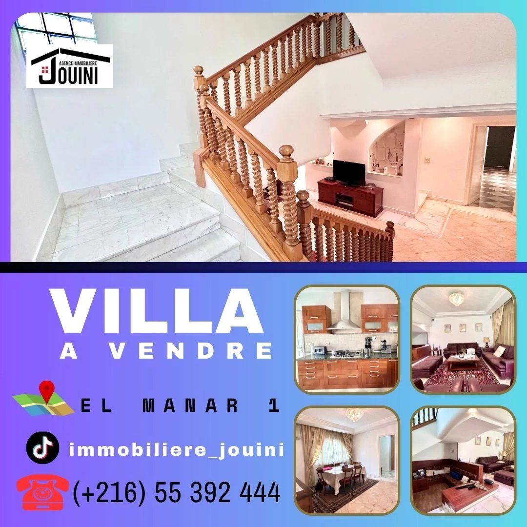 Villa 480 m2 à El Manar 1