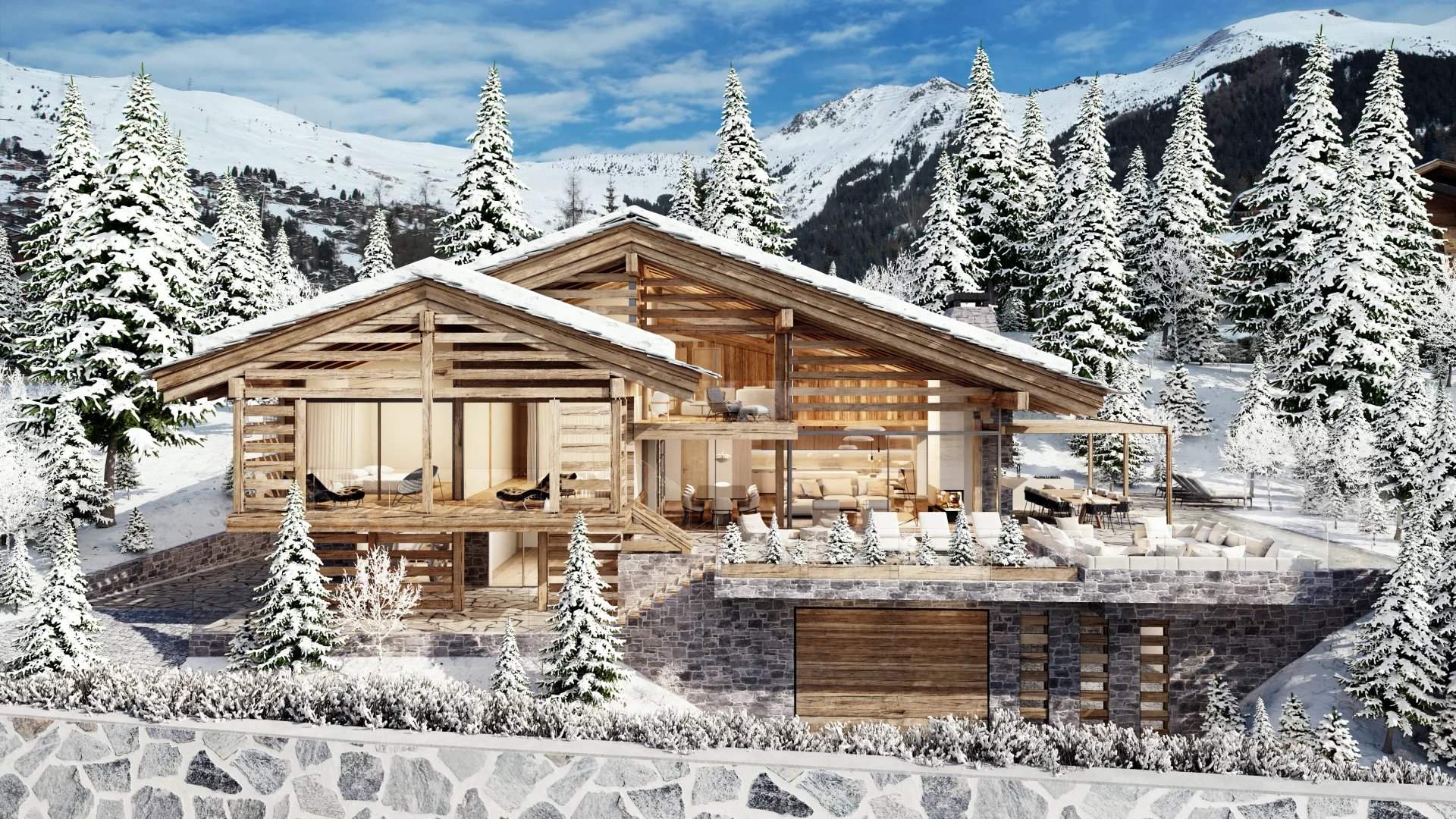 Chalet to renovate with views of the Rhone Valley
