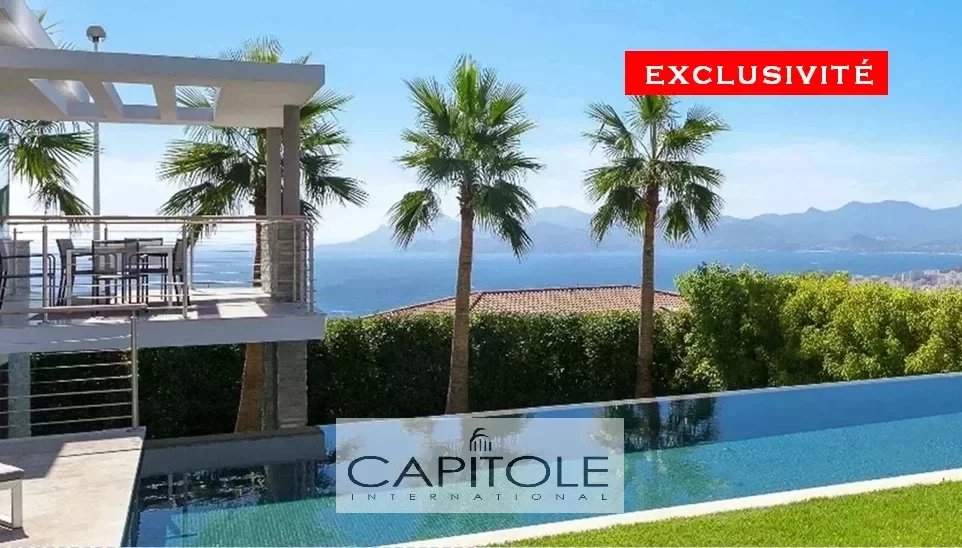 CANNES Californie, villa contemporaine avec vue mer panoramique