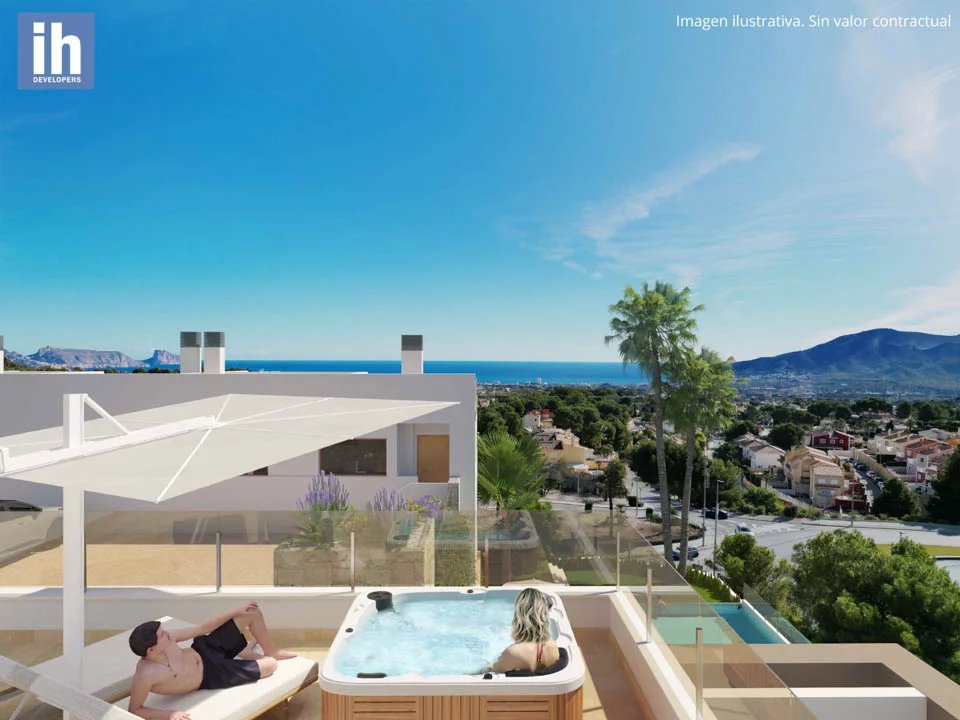 Moderne nieuwbouw woningen met zeezicht te koop in La Nucia