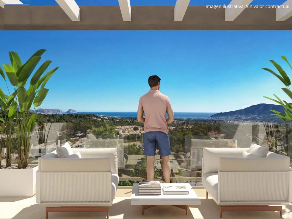 Moderne nieuwbouw woningen met zeezicht te koop in La Nucia