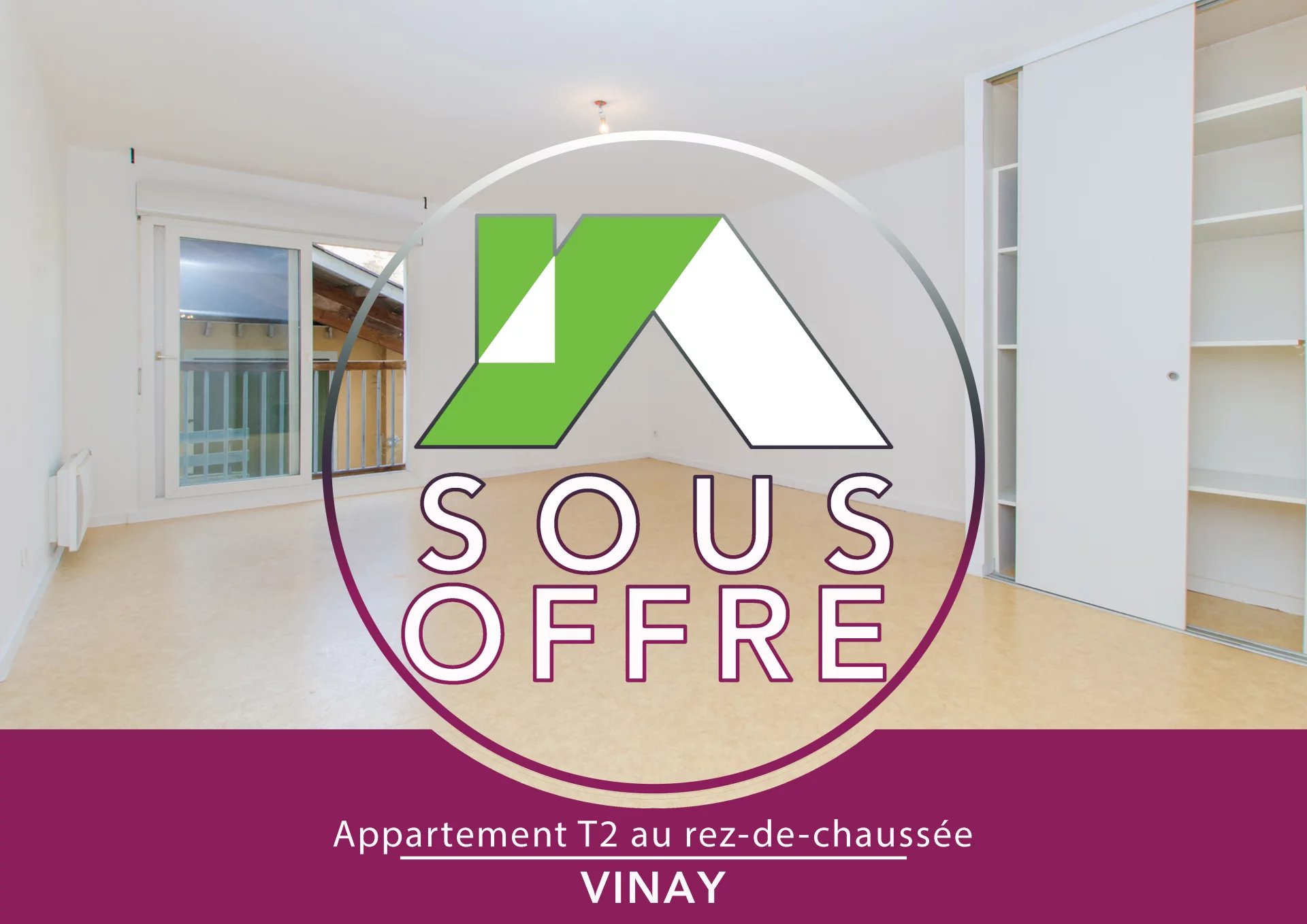 T2 bis 68m² au rez-de-chaussée, au centre-ville