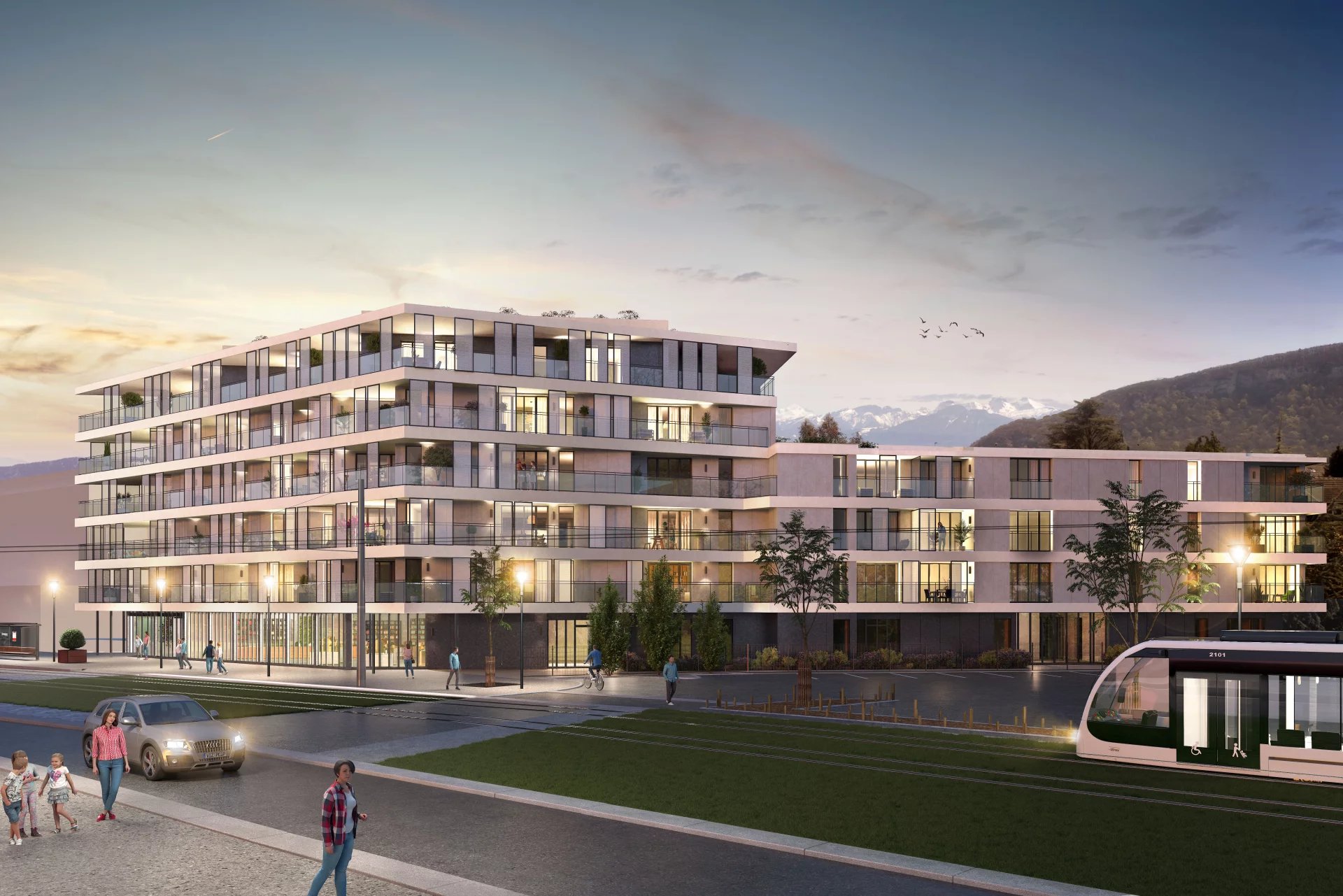 Appartements neuf T3 et T4 en vente à GAILLARD 74240 aux pieds du tram reliant la Suisse