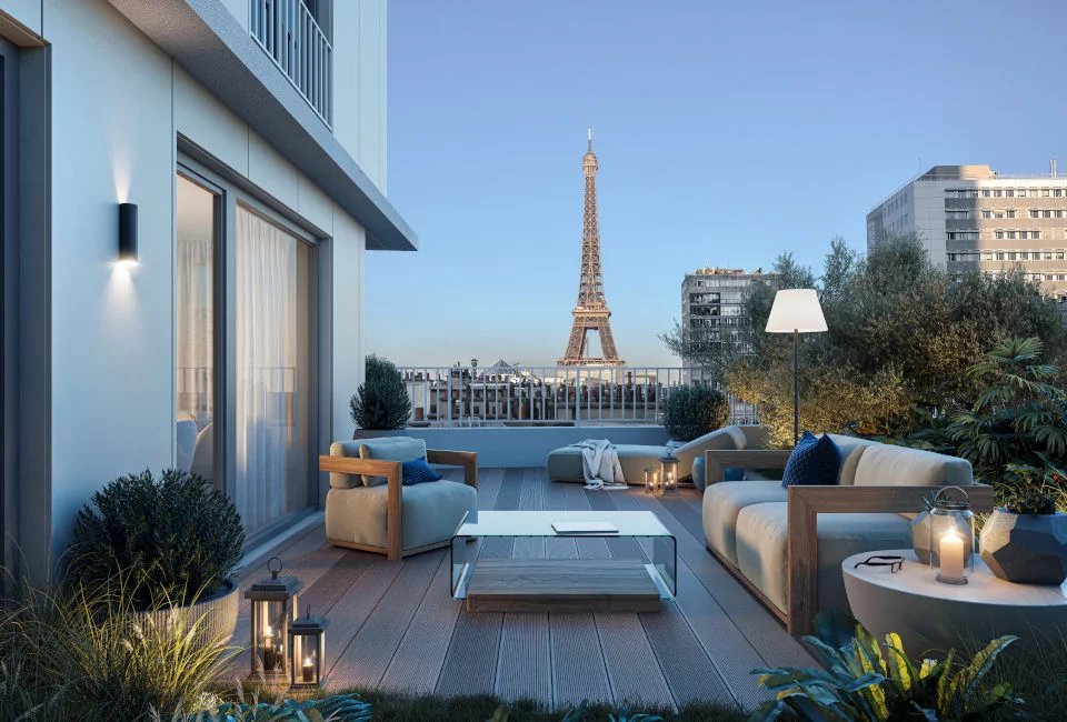 Appartements d'exception en vente à PARIS vue tour Eiffel