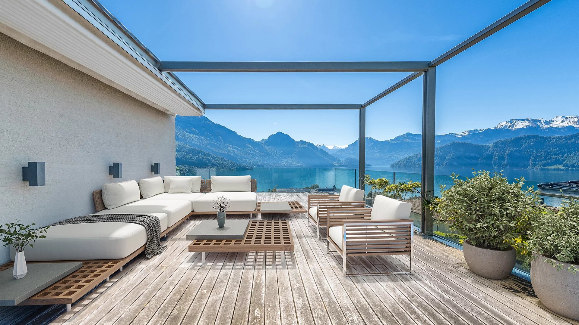 Superbe villa avec vue lac