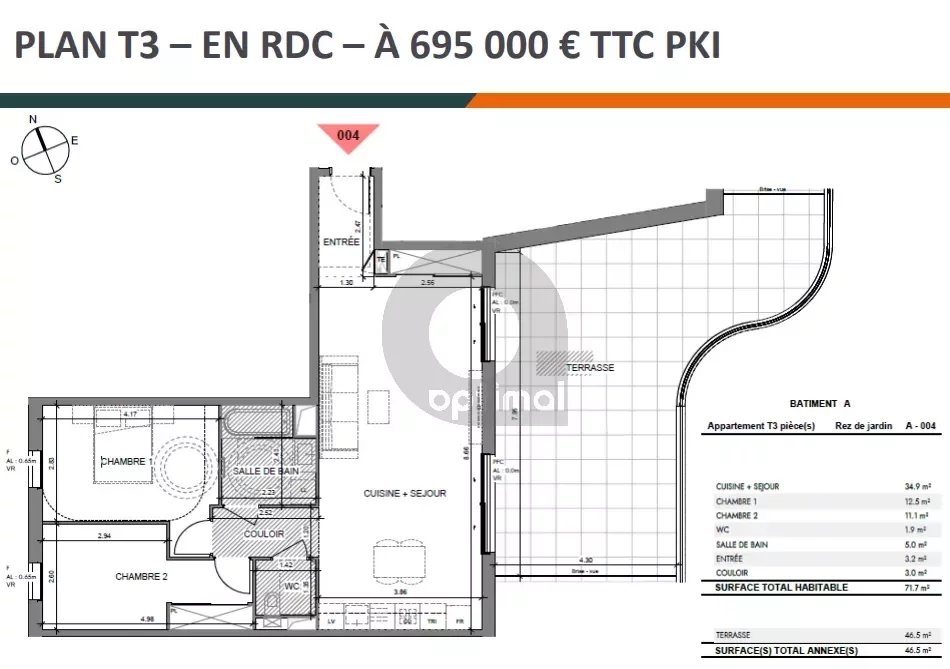 EZE - PROGRAMME NEUF - Livraison Fin 2027 - 3 PIECES avec terrasse + Parking en sous-sol